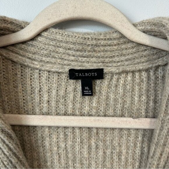 Talbots Shawl Collar Shaker Stitch Pullover Wool Blend Sweater Women’s Size XL - Picture 3 of 6